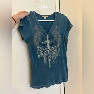 Energie Green Graphic Cap Sleeve T-Shirt